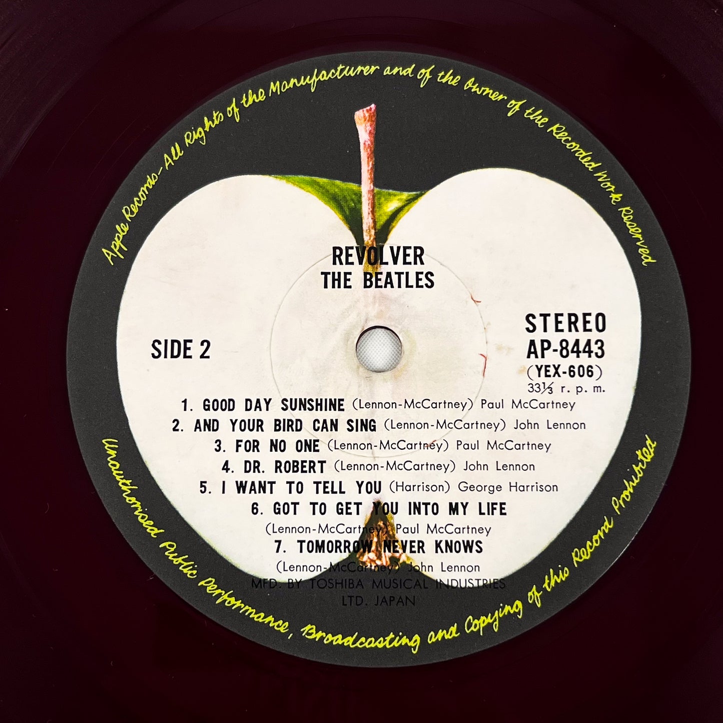 THE BEATLES – Revolver - Stampa Giapponese “Red Wine” – Apple Records AP-8443 1969