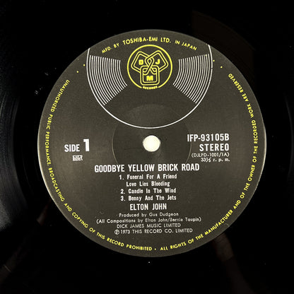 ELTON JOHN – Goodbye Yellow Brick Road Japanese Pressing IFP-93105B 1974 OBI 2LP