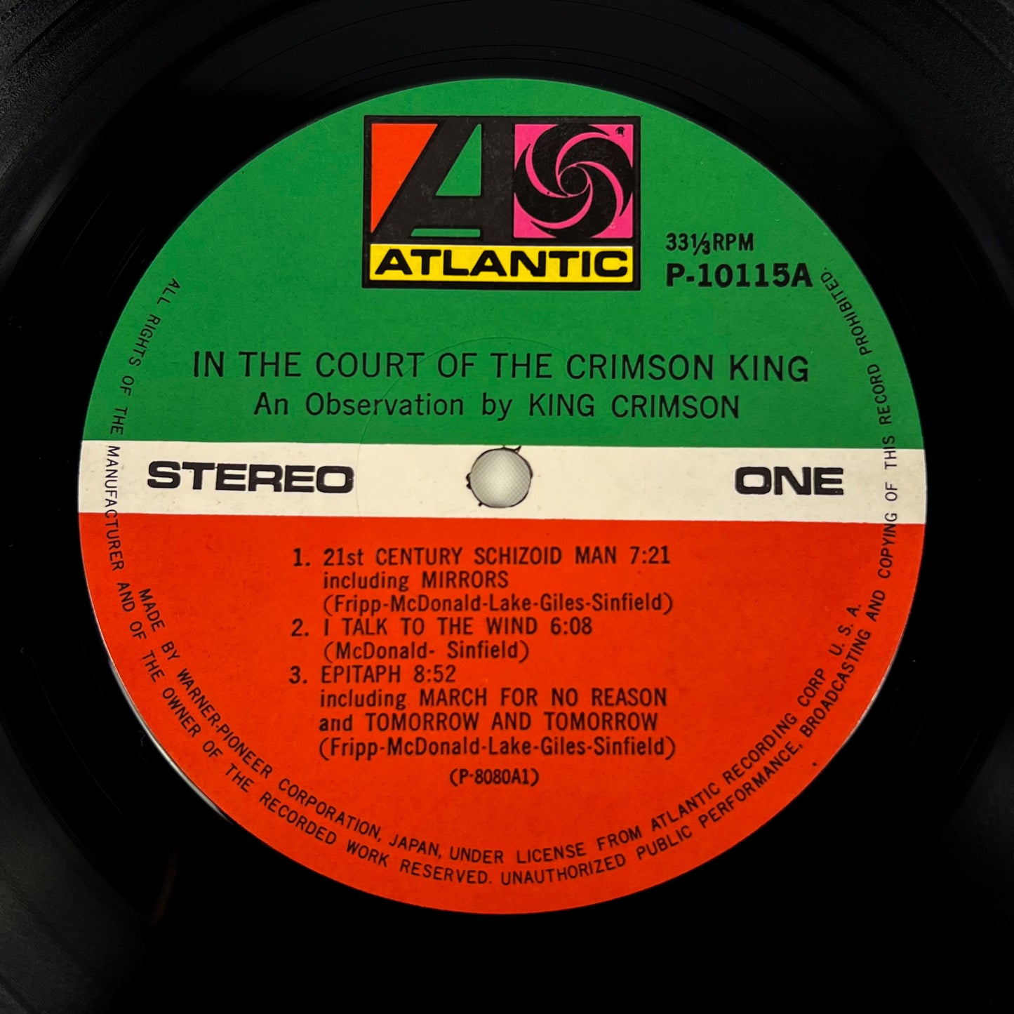 KING CRIMSON – In The Court Of The Crimson King - Stampa Giapponese – Atlantic P-10115A Gatefold 1971