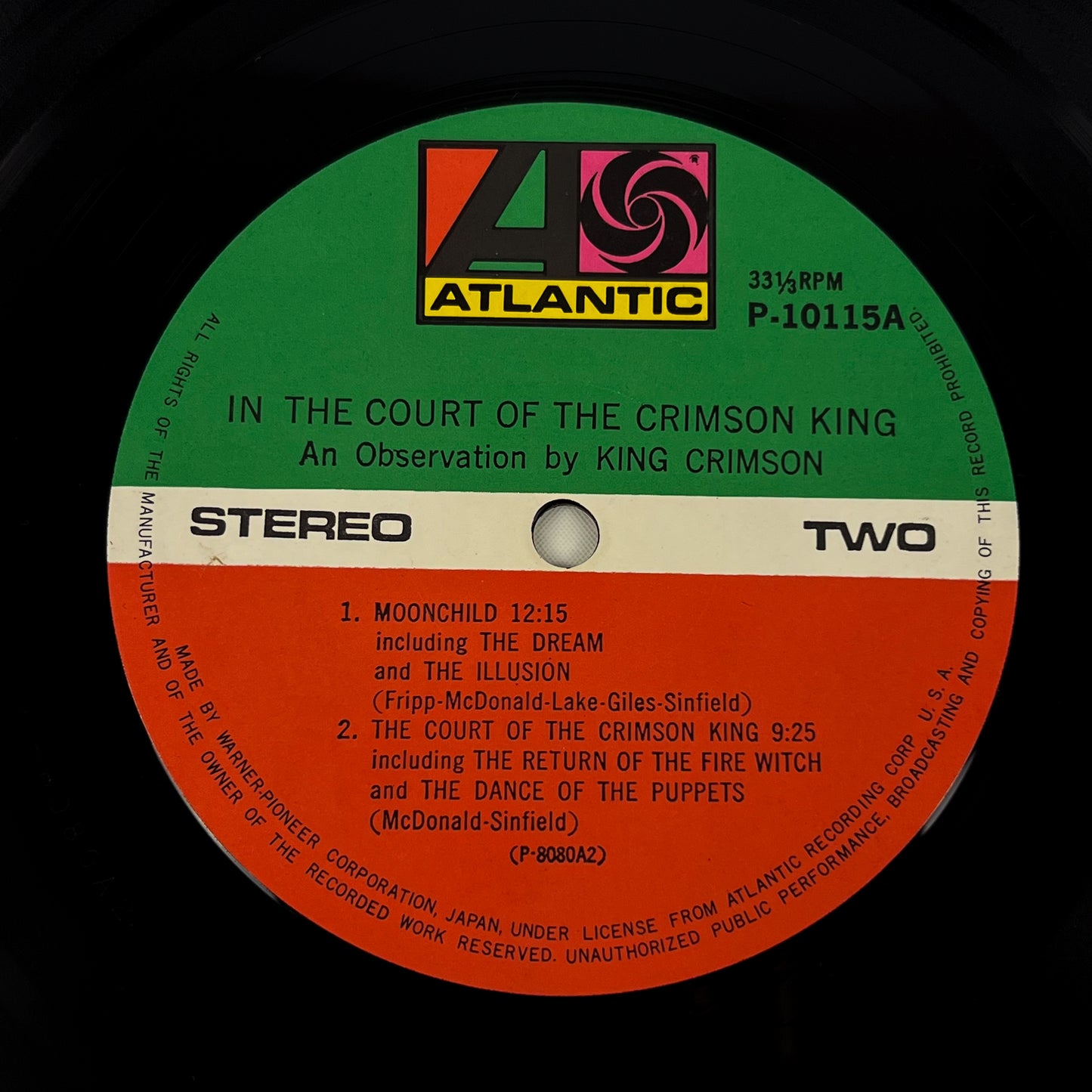 KING CRIMSON – In The Court Of The Crimson King - Stampa Giapponese – Atlantic P-10115A Gatefold 1971