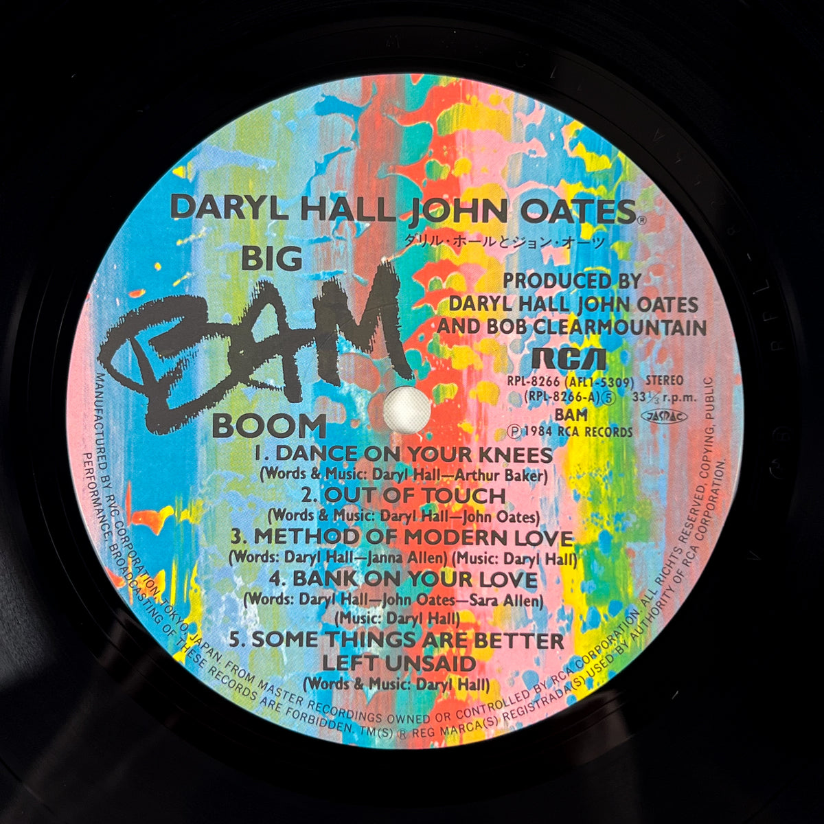 DARYL HALL & JOHN OATES – Big Bam Boom First Japanese Pressing RPL-8266 1984 OBI Translucent