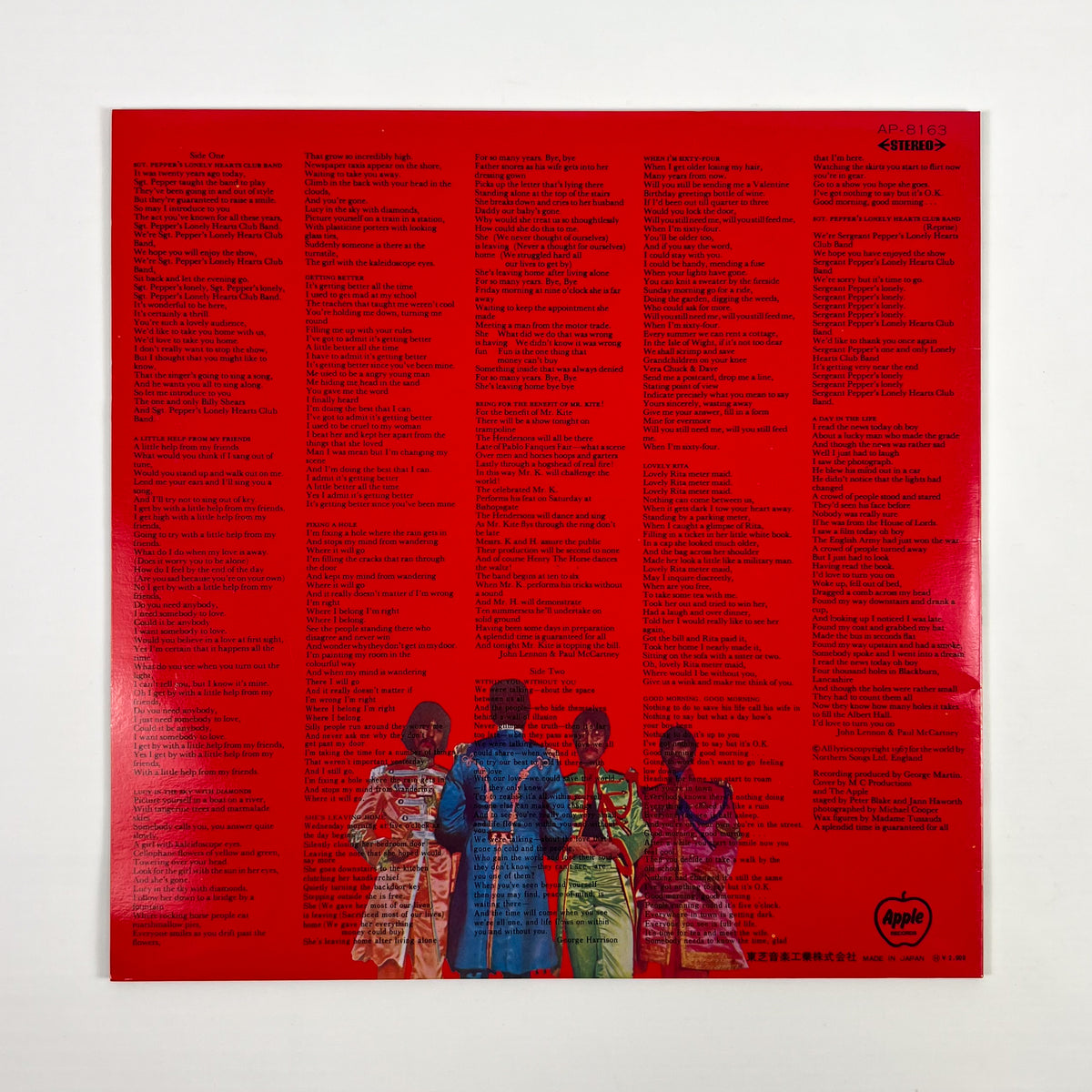 THE BEATLES – Sgt. Pepper’s Lonely Hearts Club Band Japanese Pressing AP-8163 1969 OBI