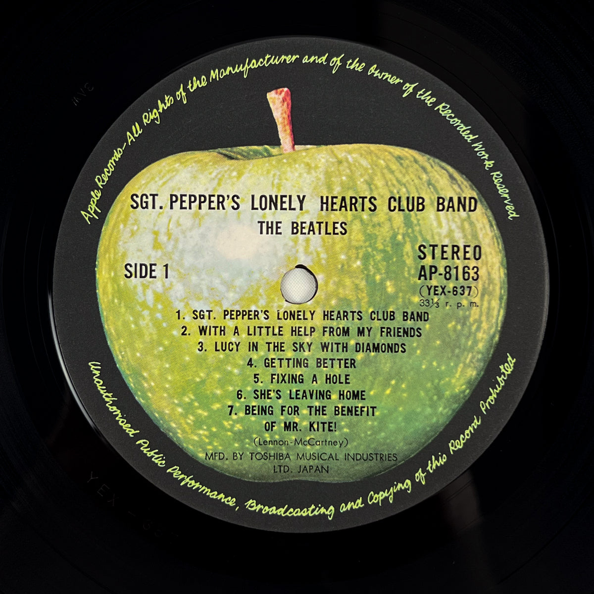 THE BEATLES – Sgt. Pepper’s Lonely Hearts Club Band Japanese Pressing AP-8163 1969 OBI