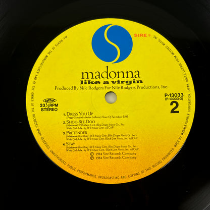 MADONNA – Like a Virgin 1ª Edizione Giapponese – Warner Pioneer P-13033 1984