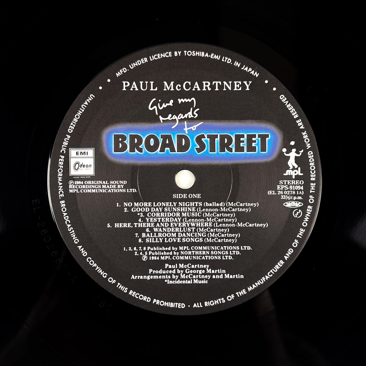 PAUL McCARTNEY – Give My Regards To Broad Street Prima Stampa Giapponese EPS-91094 1984 OBI POSTER