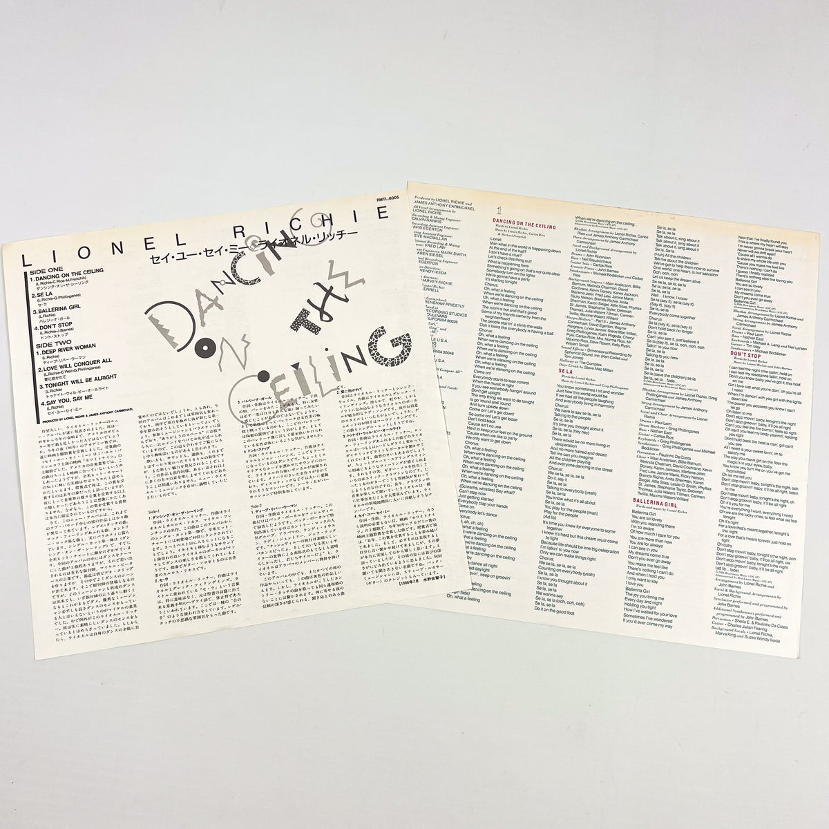 LIONEL RICHIE – Dancing On The Ceiling Prima Stampa Giapponese RMTL-8005 1986 OBI Translucent