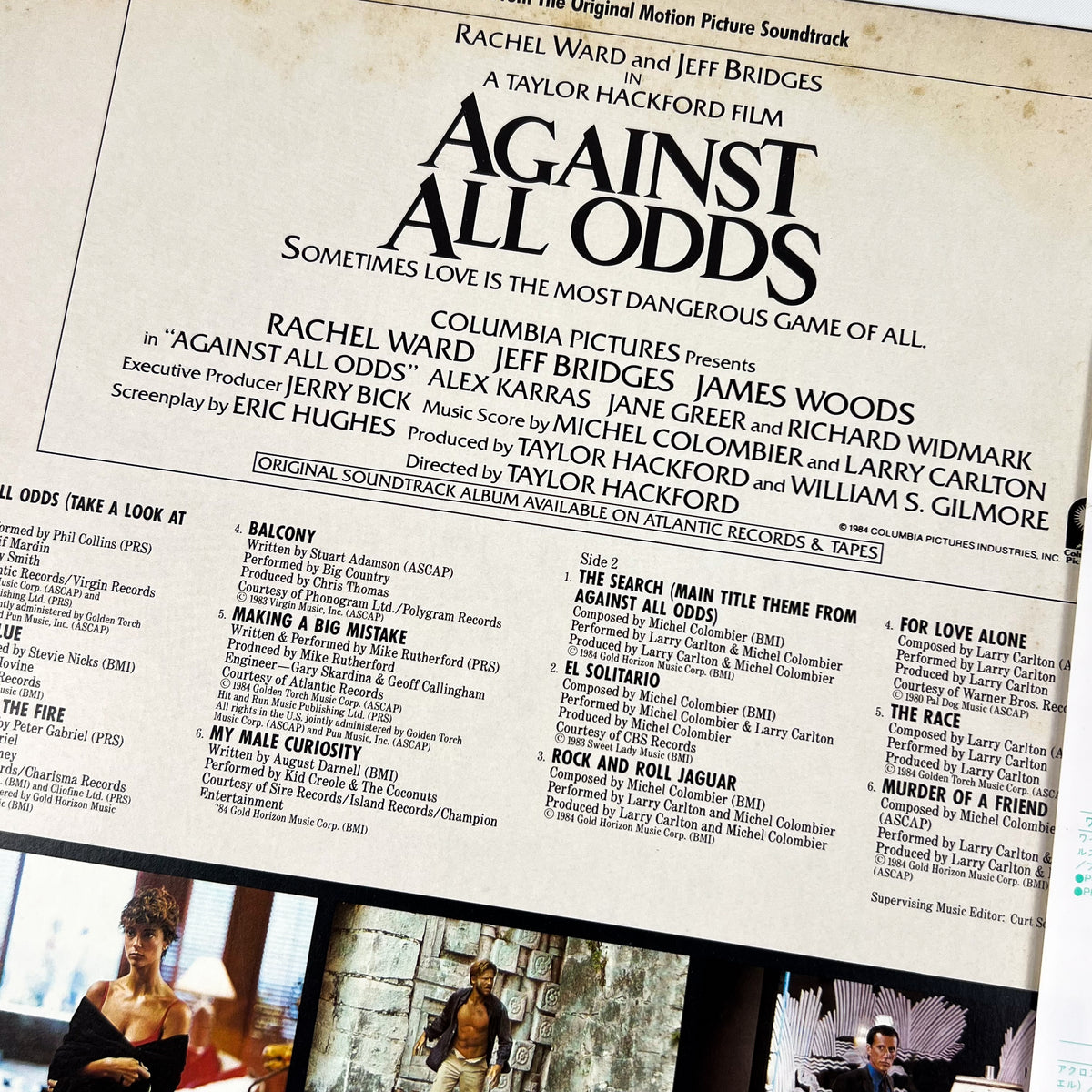 AGAINST ALL ODDS - Original Soundtrack Prima Stampa Giapponese P-11481 1984 OBI