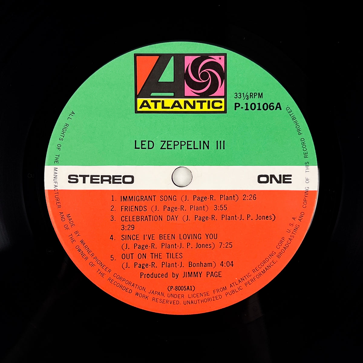 LED ZEPPELIN - Led Zeppelin III Impresión Japonesa - Atlantic P-10106A 1976 PÓSTER