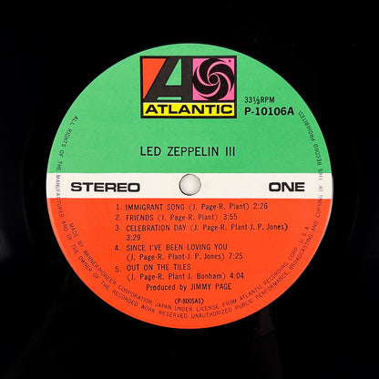 LED ZEPPELIN - Led Zeppelin III Impresión Japonesa - Atlantic P-10106A 1976 PÓSTER