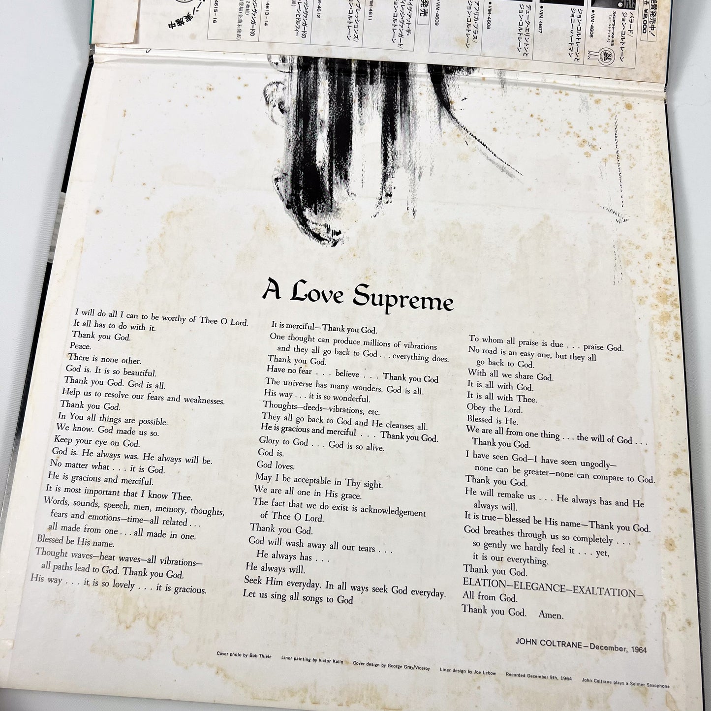 JOHN COLTRANE – A Love Supreme - Stampa Giapponese – MCA Records VIM-4610 1980 Translucent Vinyl