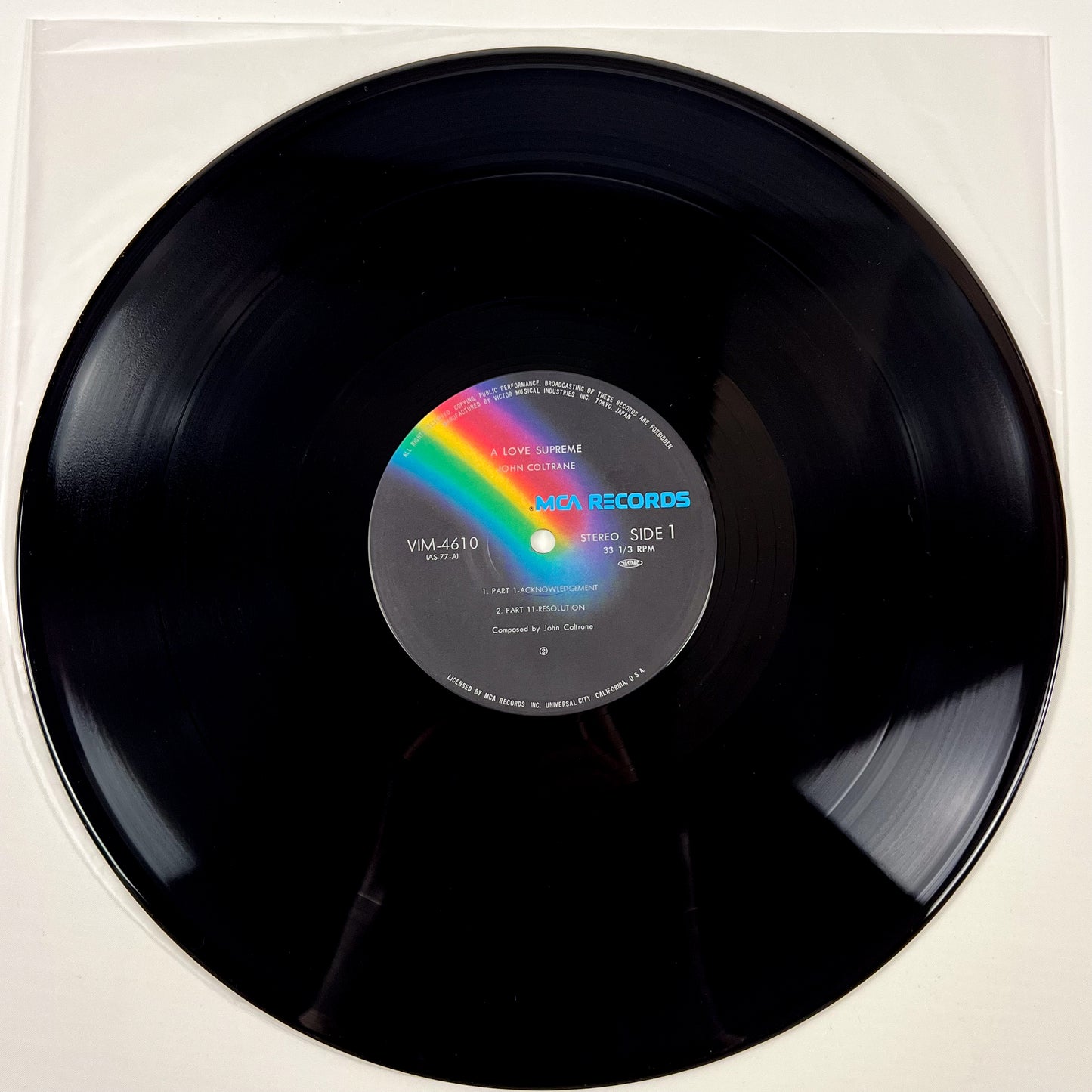 JOHN COLTRANE – A Love Supreme - Stampa Giapponese – MCA Records VIM-4610 1980 Translucent Vinyl