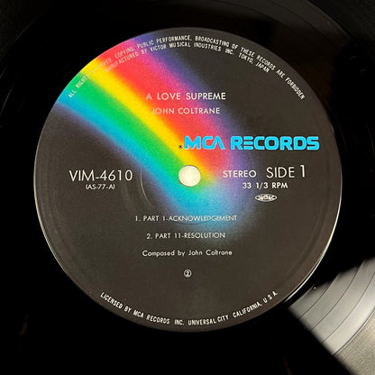 JOHN COLTRANE – A Love Supreme - Stampa Giapponese – MCA Records VIM-4610 1980 Translucent Vinyl