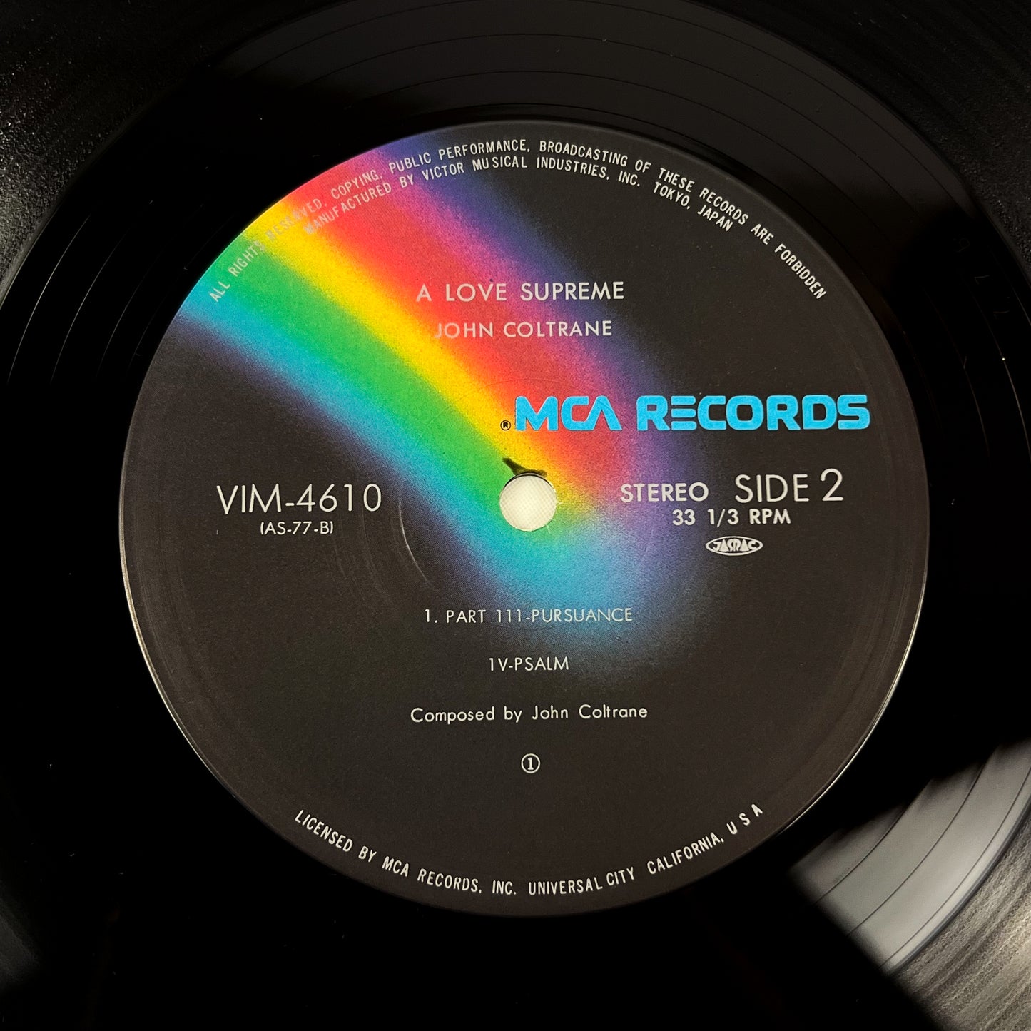 JOHN COLTRANE – A Love Supreme - Stampa Giapponese – MCA Records VIM-4610 1980 Translucent Vinyl