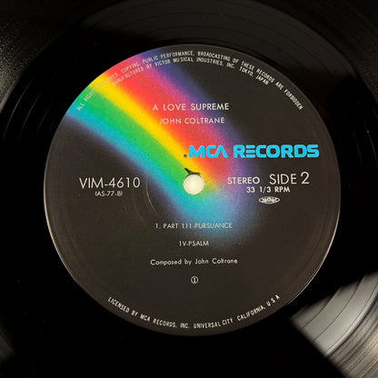 JOHN COLTRANE – A Love Supreme - Stampa Giapponese – MCA Records VIM-4610 1980 Translucent Vinyl