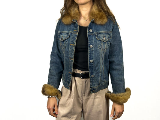 Giacca Benedetta Novi in Denim e pelliccia