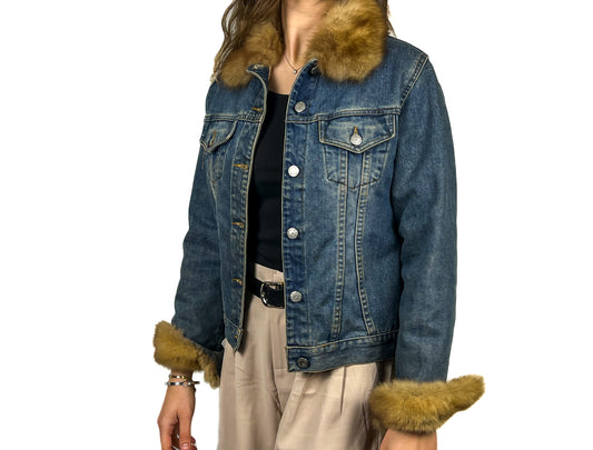 Giacca Benedetta Novi in Denim e pelliccia