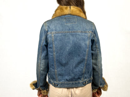 Giacca Benedetta Novi in Denim e pelliccia