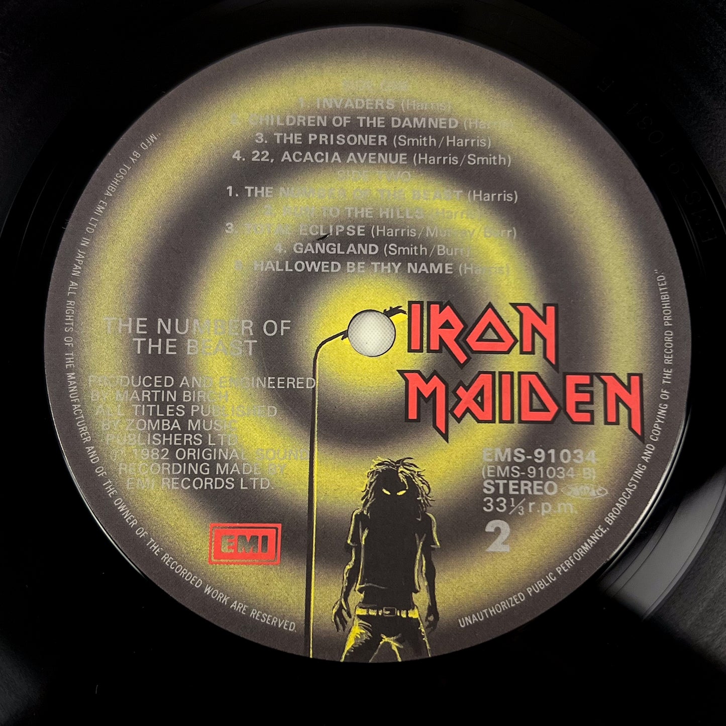 IRON MAIDEN – The Number Of The Beast 1st Japanese Edition” – EMI EMS-91034 1982 MATTE OBI