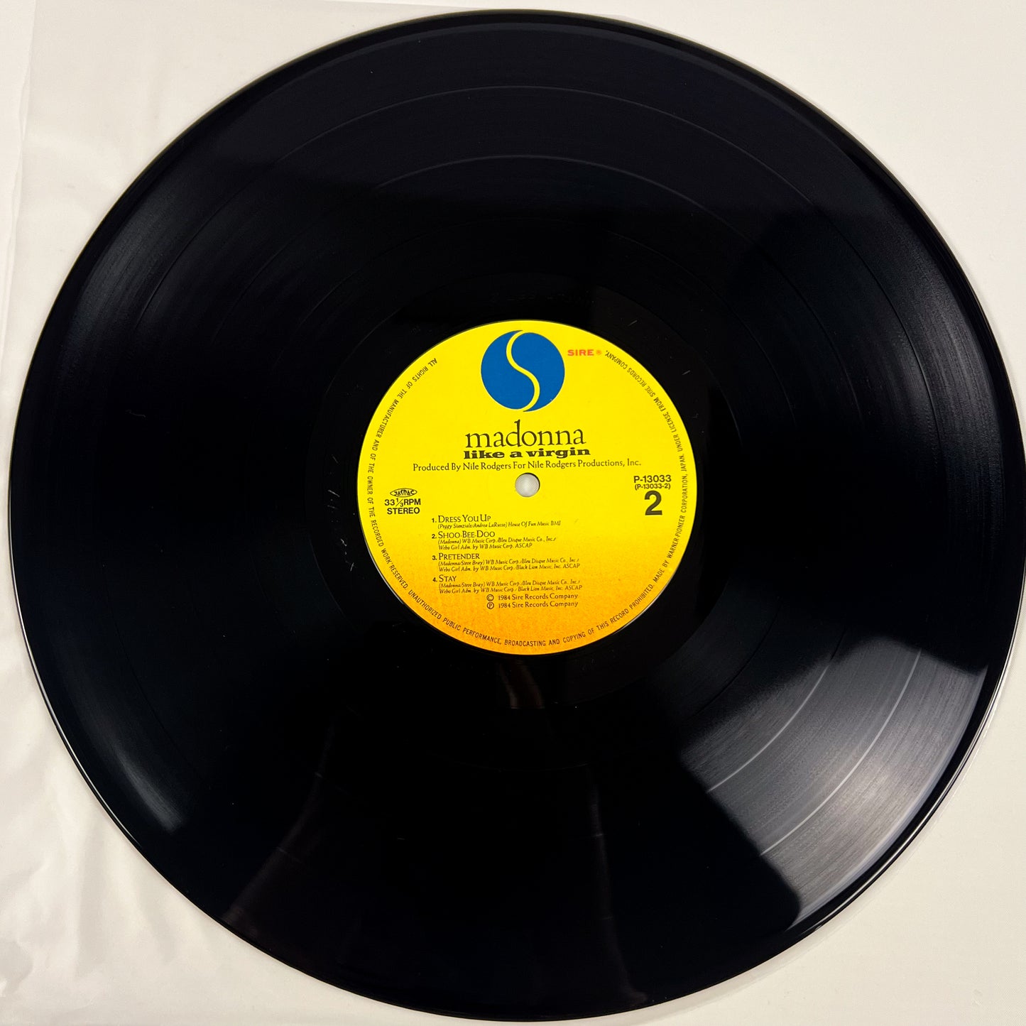 MADONNA – Like a Virgin 1st Japanese Edition – Warner Pioneer P-13033 1984 SHRINK