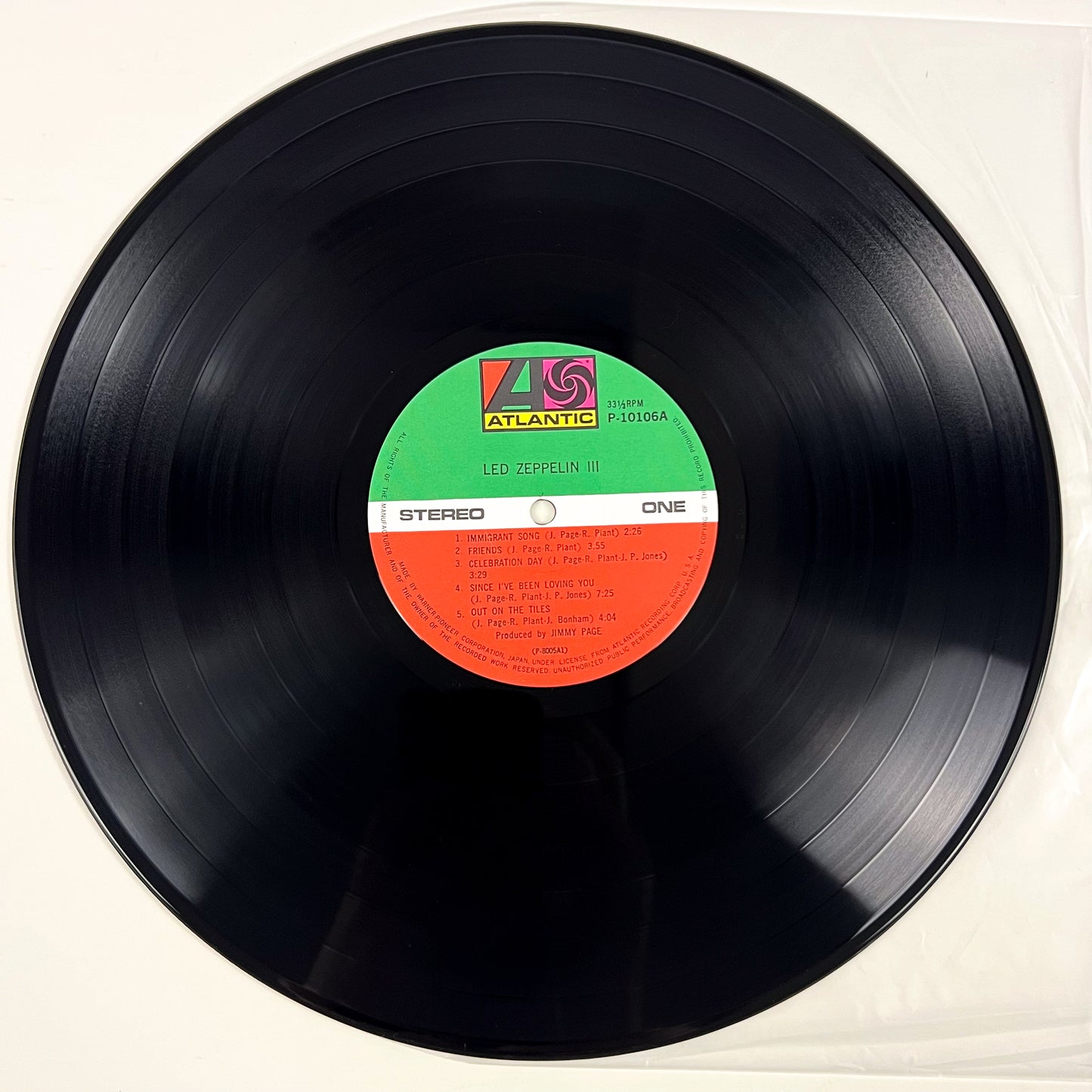 LED ZEPPELIN III - Pressage japonais - Atlantic P-10106A 1976 POSTER
