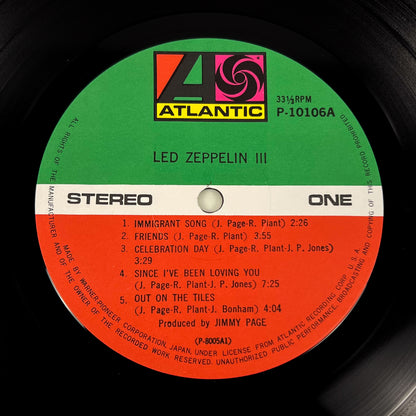 LED ZEPPELIN III - Pressage japonais - Atlantic P-10106A 1976 POSTER