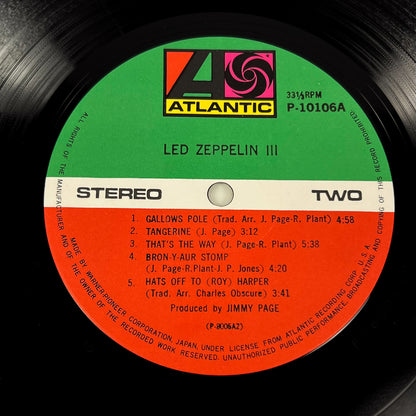 LED ZEPPELIN III - Pressage japonais - Atlantic P-10106A 1976 POSTER