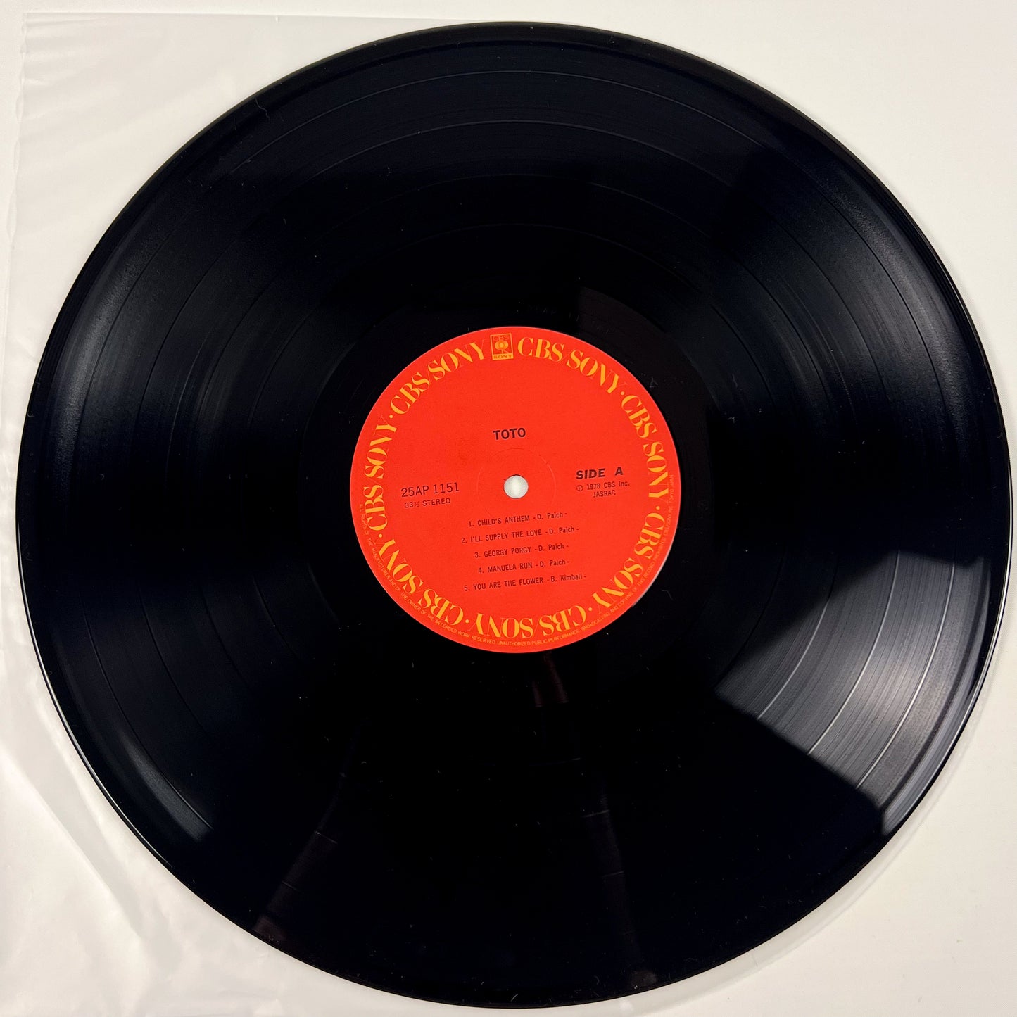 TOTO – S/T 1ère Édition Japonaise – CBS/Sony 25AP-1151 1978