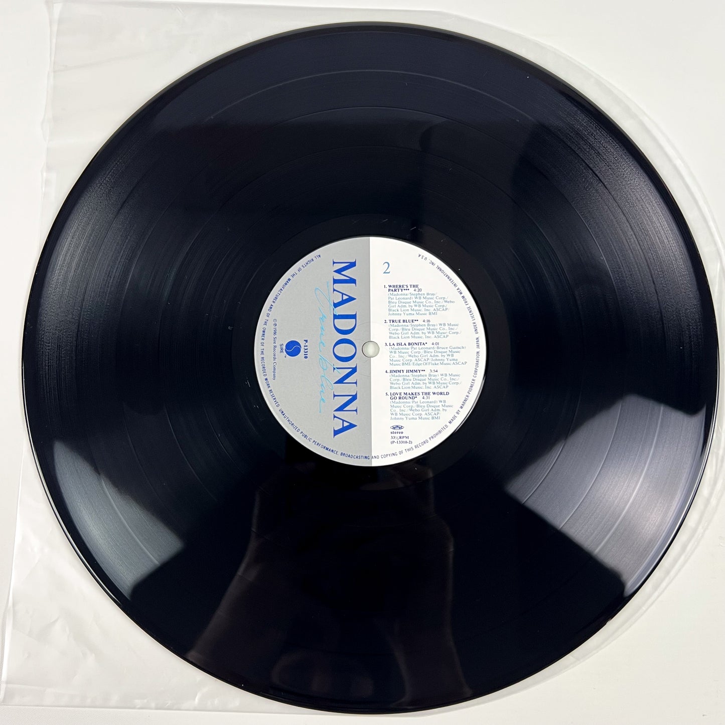 MADONNA – True Blue 1ª Edizione Giapponese - Warner/Pioneer P-13310 1986 - POSTER