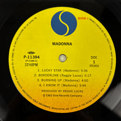 MADONNA - Burning Up (バーニング・アップ) 1st Japanese Edition - Warner/Pioneer P-11394 1983