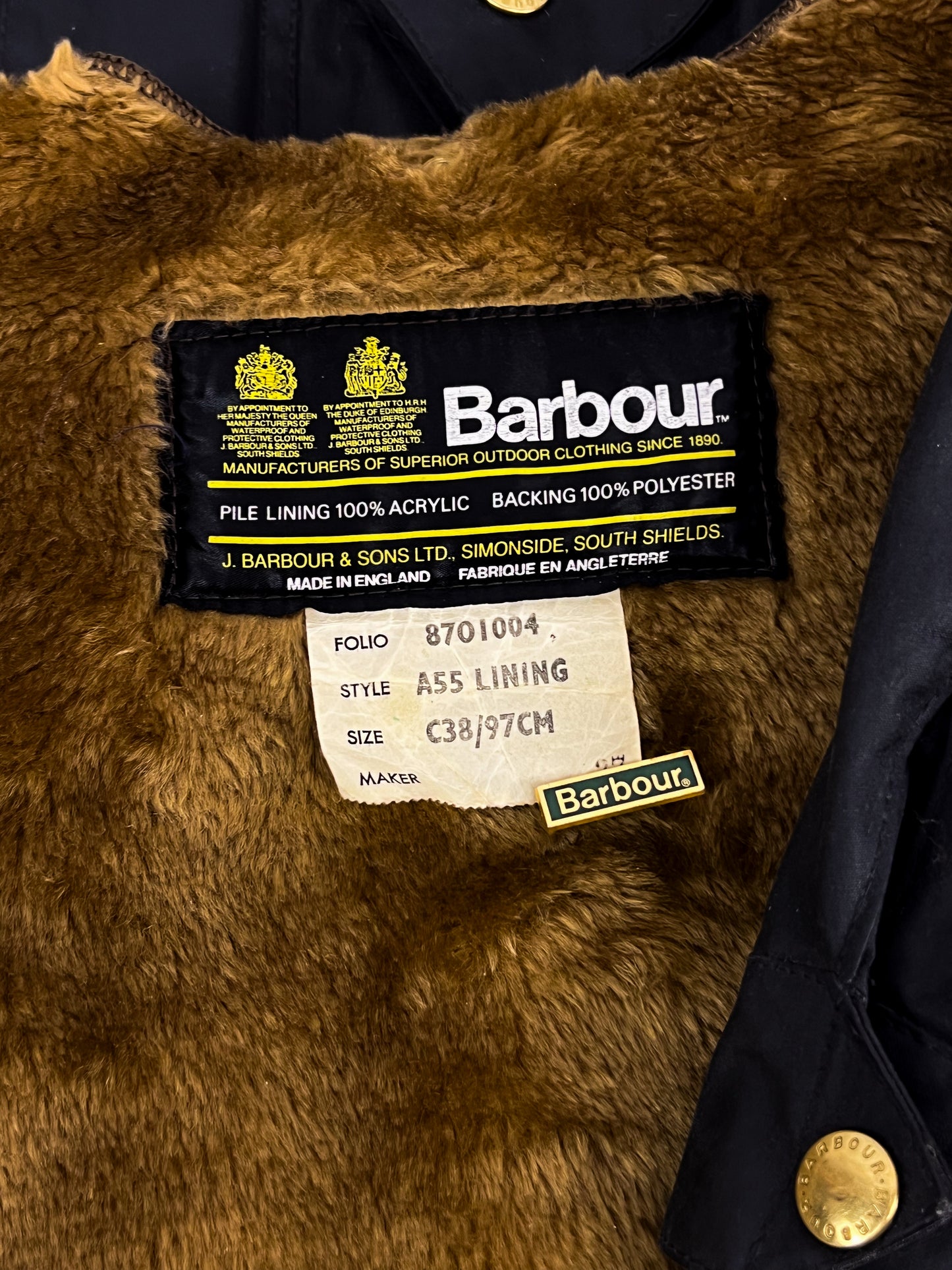 Barbour International 2 Crest 1987 C38 (S) - Pile & Spilla