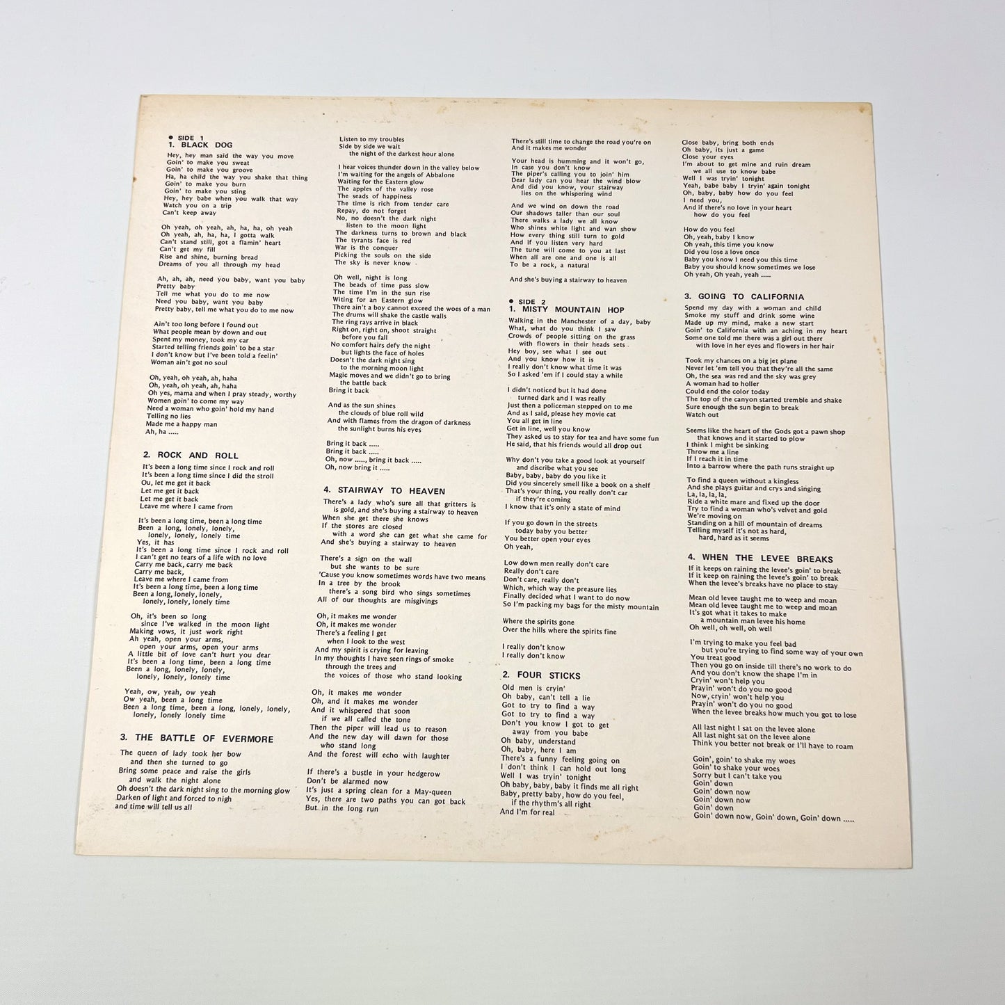 LED ZEPPELIN IV - 1st Japanese Edition – Atlantic P-8166A 1971