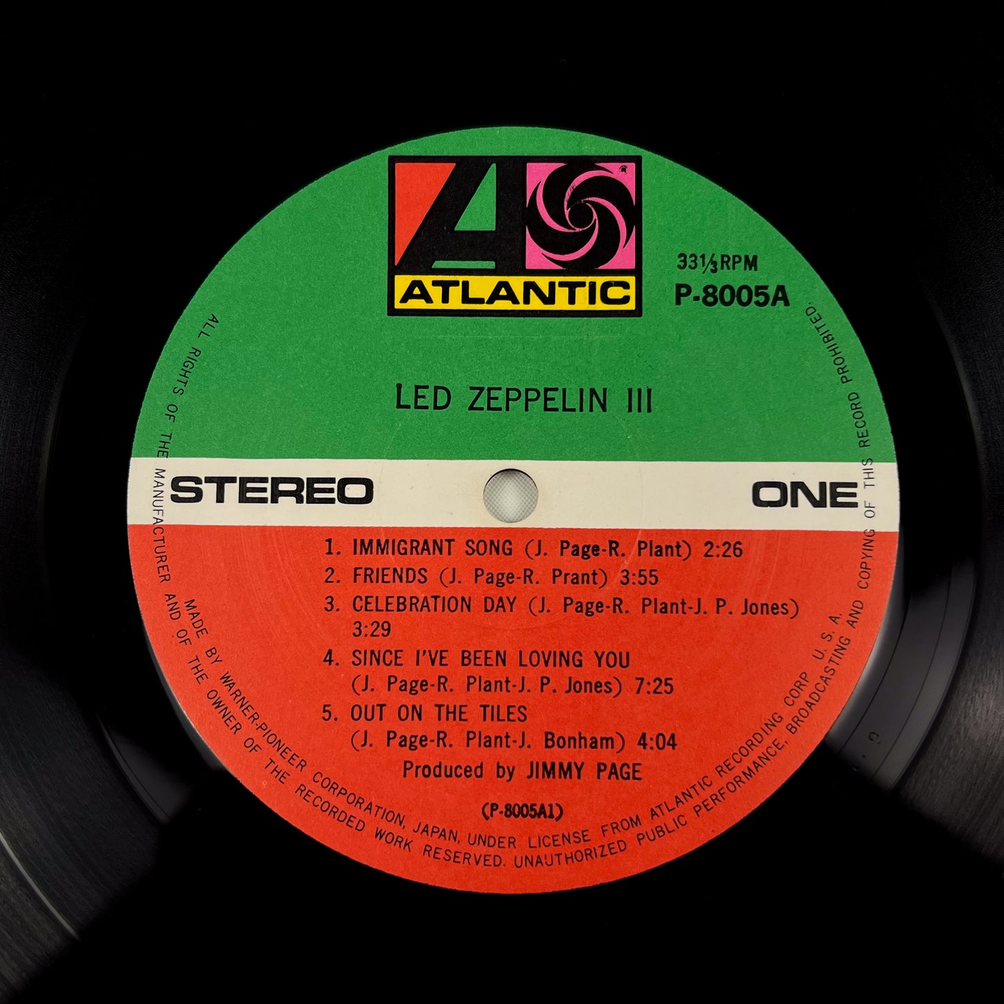 LED ZEPPELIN III - Japanese Pressing - Atlantic P-8005A 1971