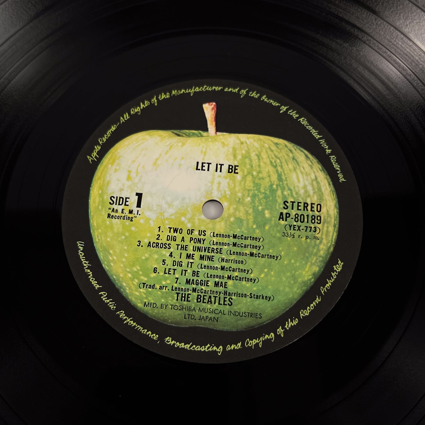 THE BEATLES – Let It Be Stampa Giapponese "Premio Vincitore Oscar" – Apple AP-80189 1971