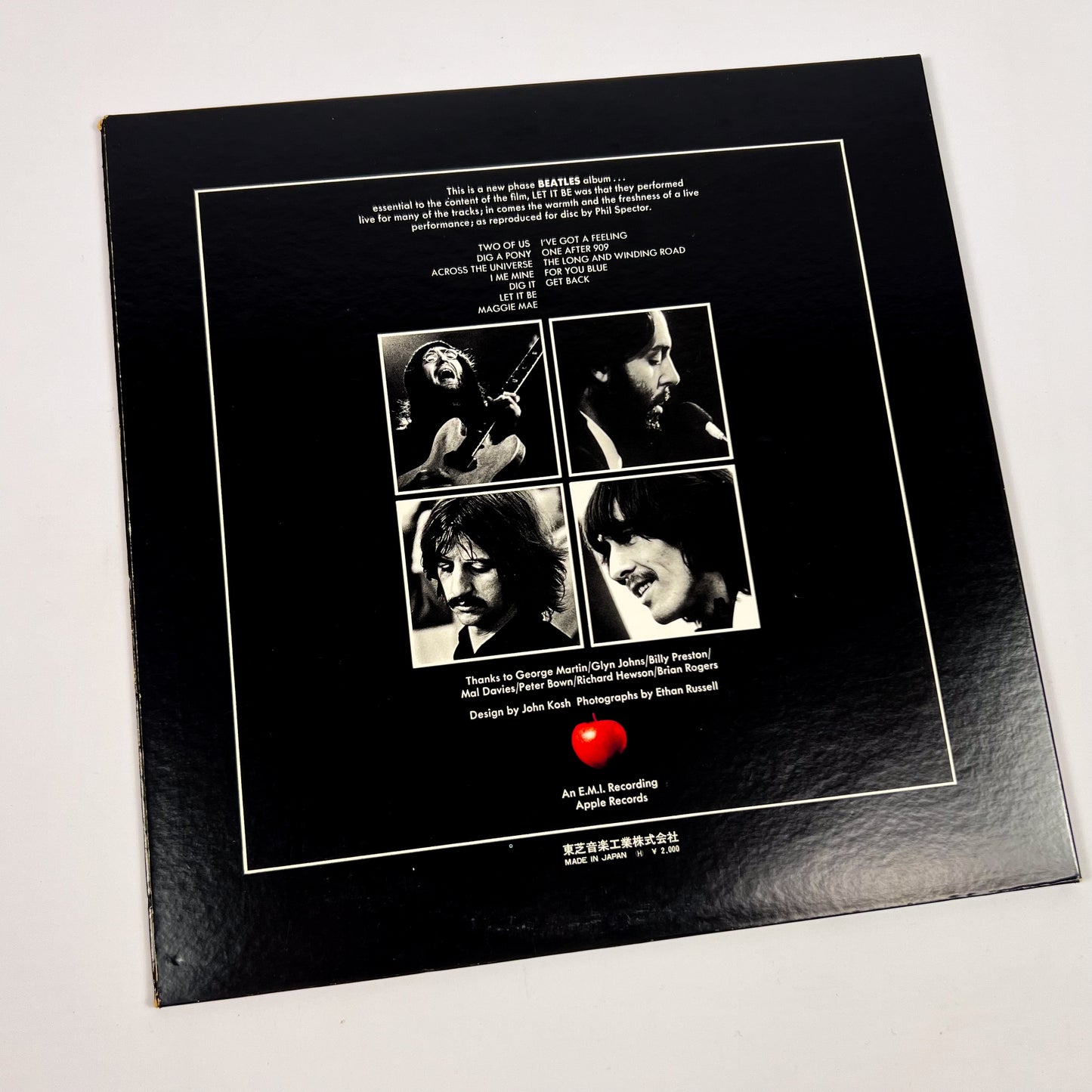 THE BEATLES – Let It Be Stampa Giapponese "Premio Vincitore Oscar" – Apple AP-80189 1971