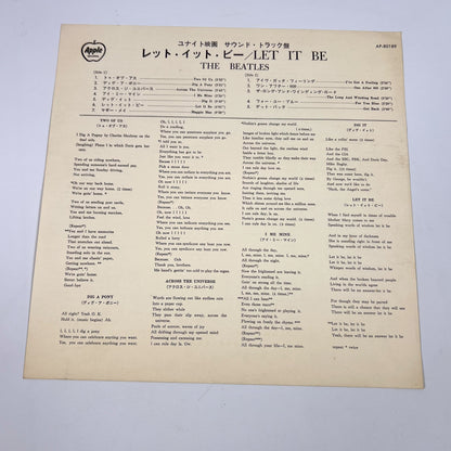 THE BEATLES – Let It Be Stampa Giapponese "Premio Vincitore Oscar" – Apple AP-80189 1971