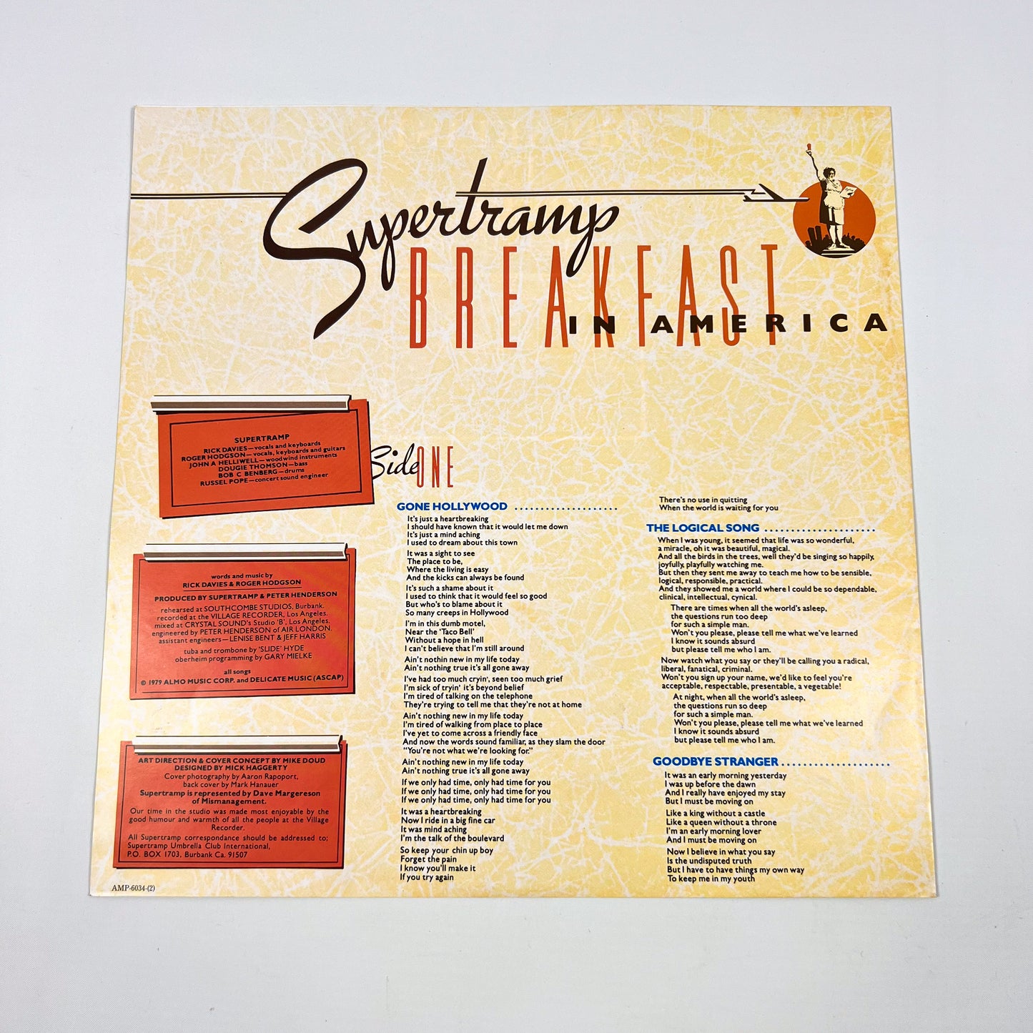 SUPERTRAMP – Breakfast In America 1st Japanese Edition – A&M AMP-6034 1979