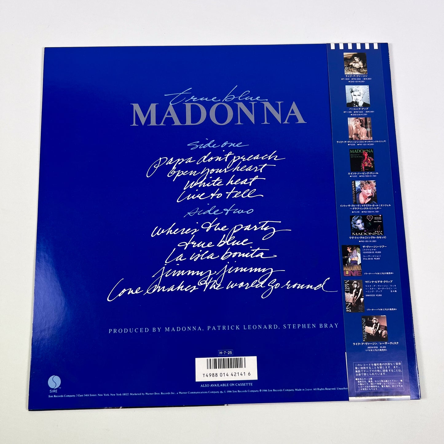 MADONNA – True Blue 1ª Edizione Giapponese - Warner/Pioneer P-13310 1986 - POSTER