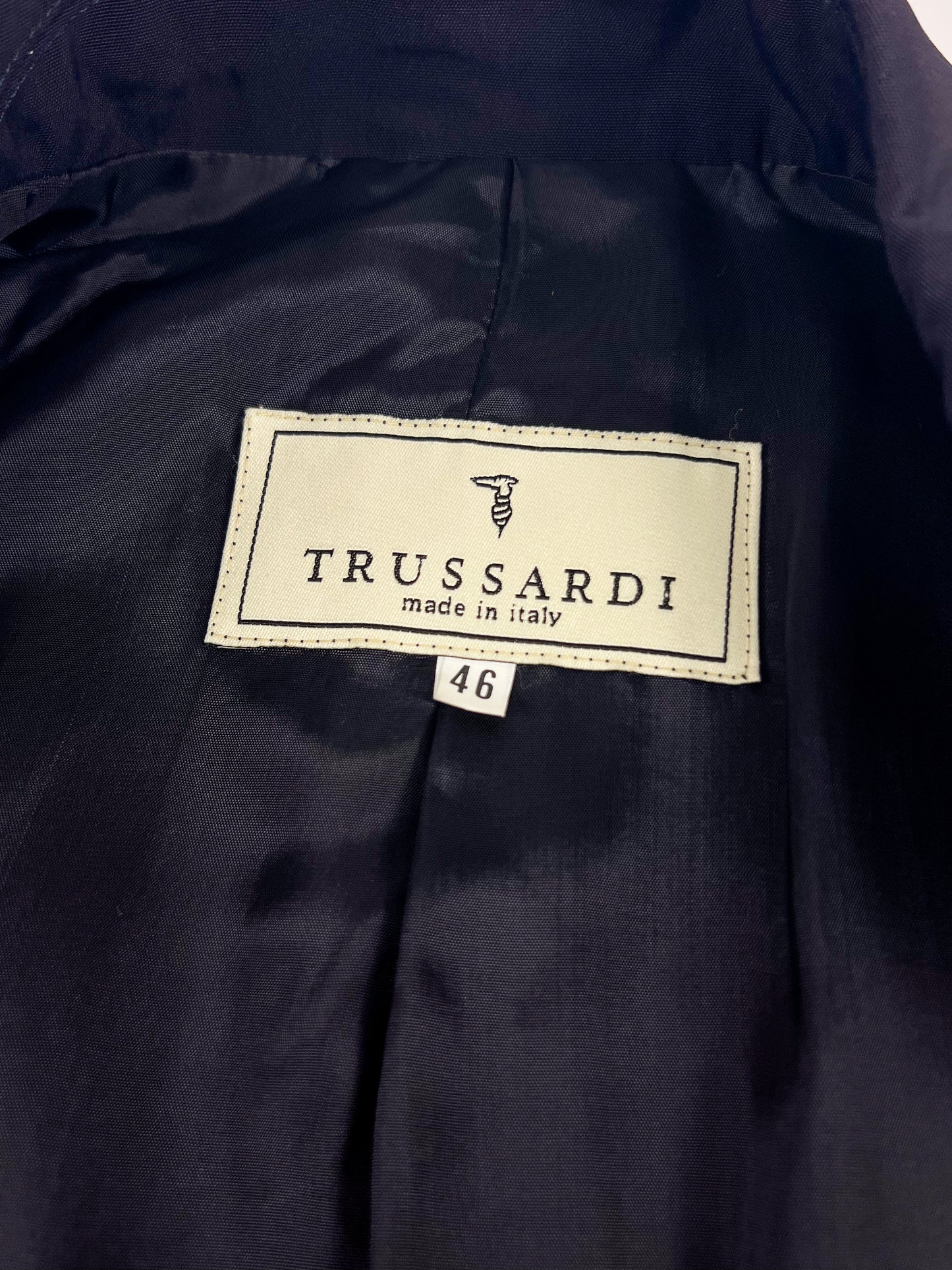 Cappotto Trussardi blu navy vintage