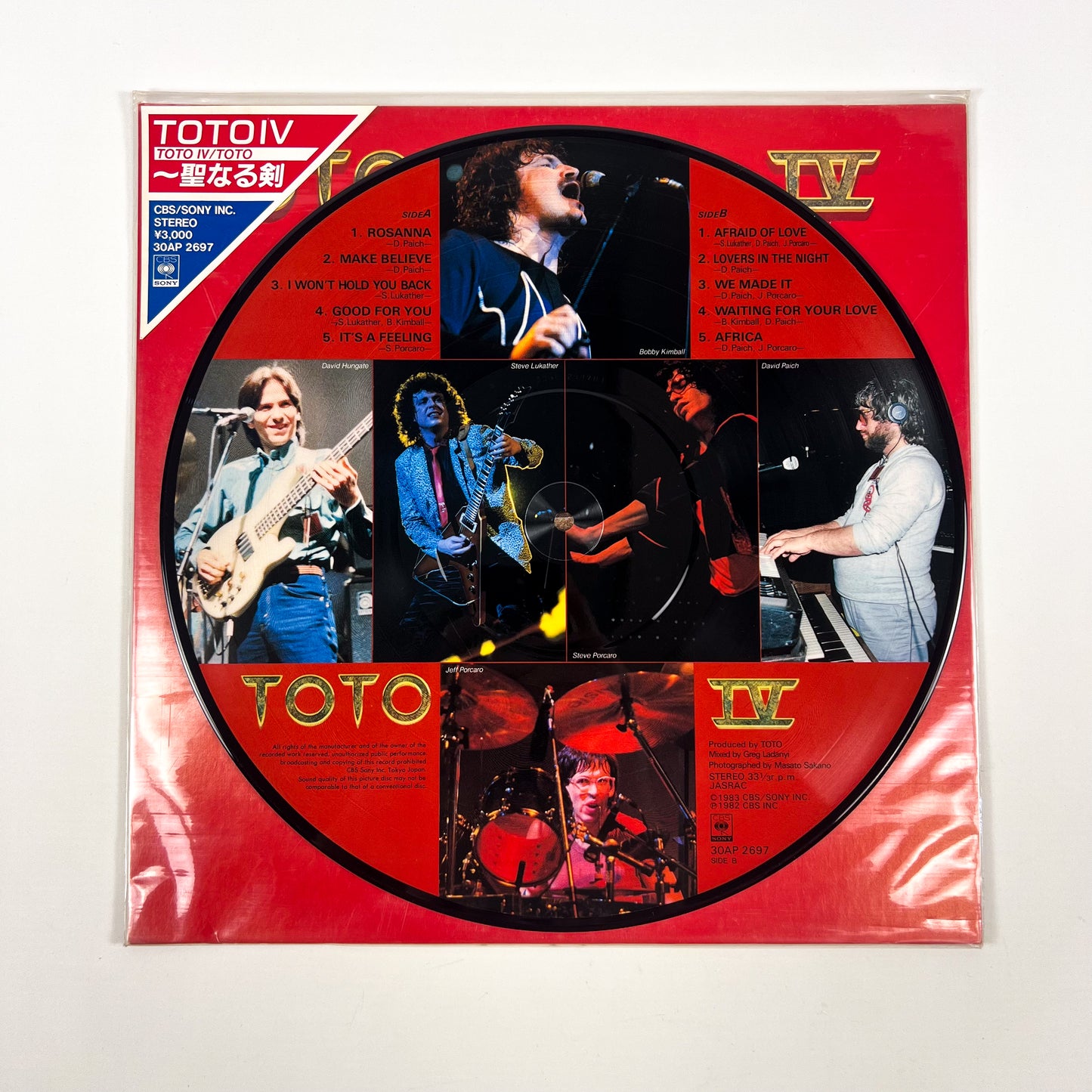TOTO – Toto IV Picture Disc Esclusiva Giapponese - CBS/Sony 30AP2697 1983
