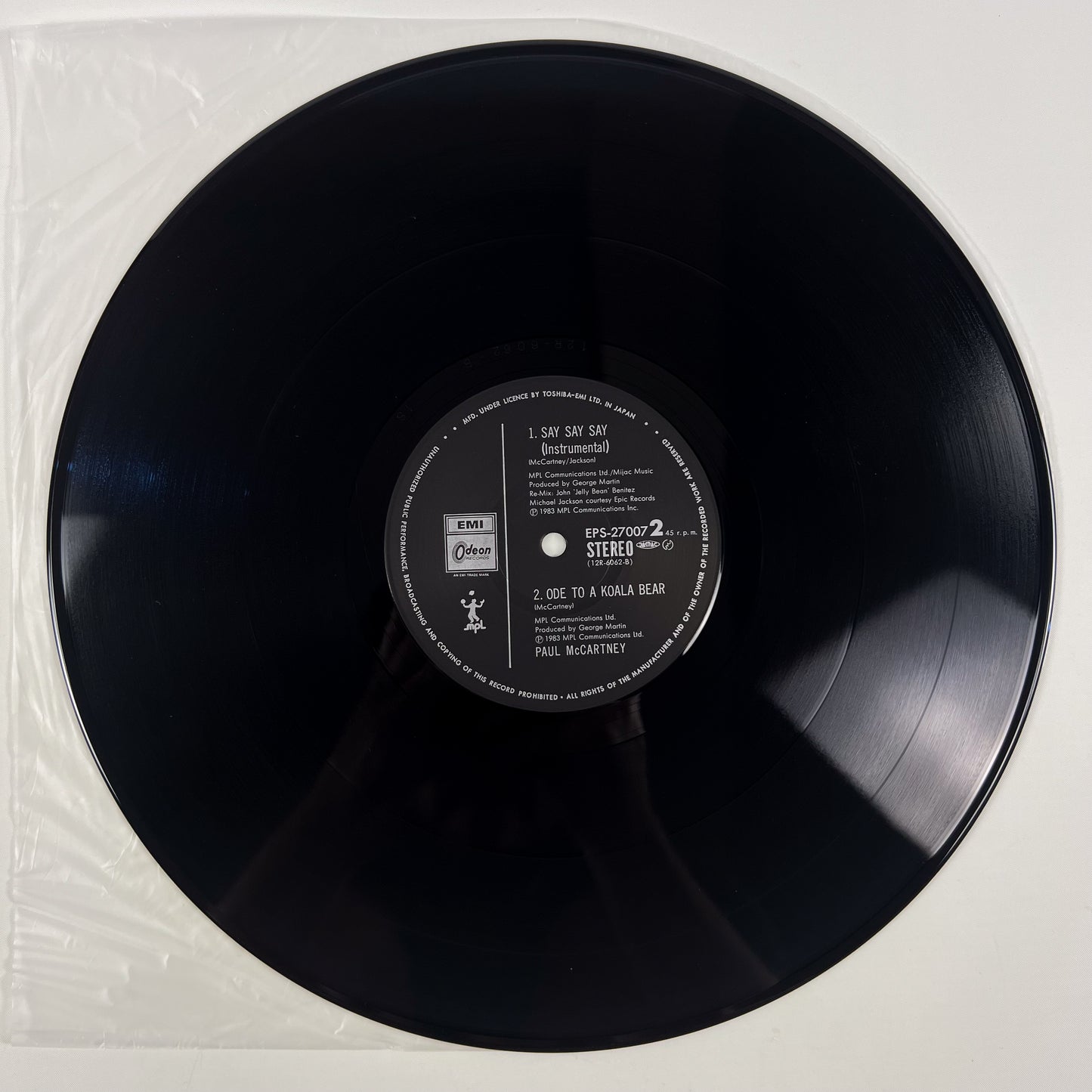 PAUL McCARTNEY & MICHAEL JACKSON – Say Say Say Japan 12” Maxi Single - Odeon EPS-27007 1983
