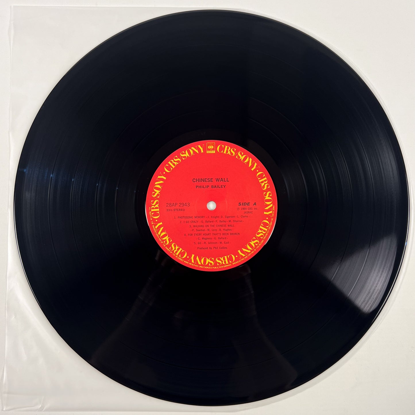 PHILIP BAILEY – Chinese Wall  1ª Edizione Giapponese - CBS/Sony 28AP 2943 1984 SHRINK