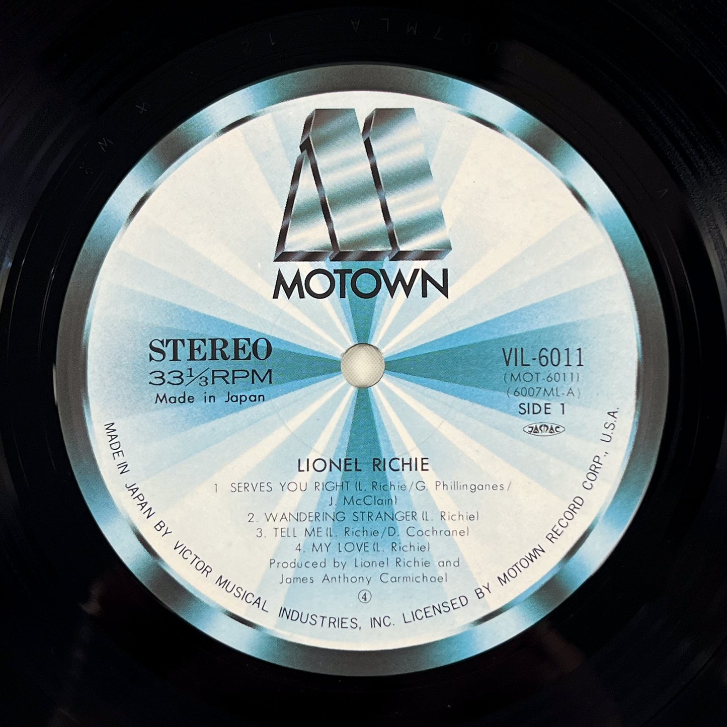 LIONEL RICHIE – Lionel Richie 1ª Edizione Giapponese - Motown VIL-6011 1982