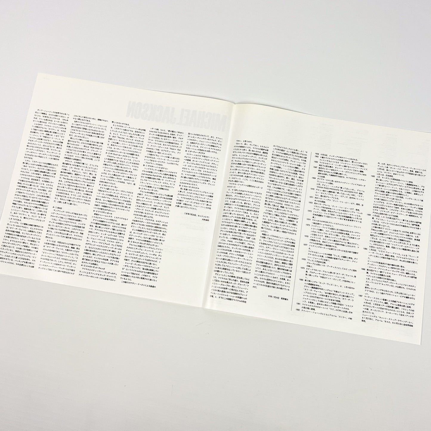 MICHAEL JACKSON – Bad 1ª Edizione Giapponese – Epic 28·3P-800 1987