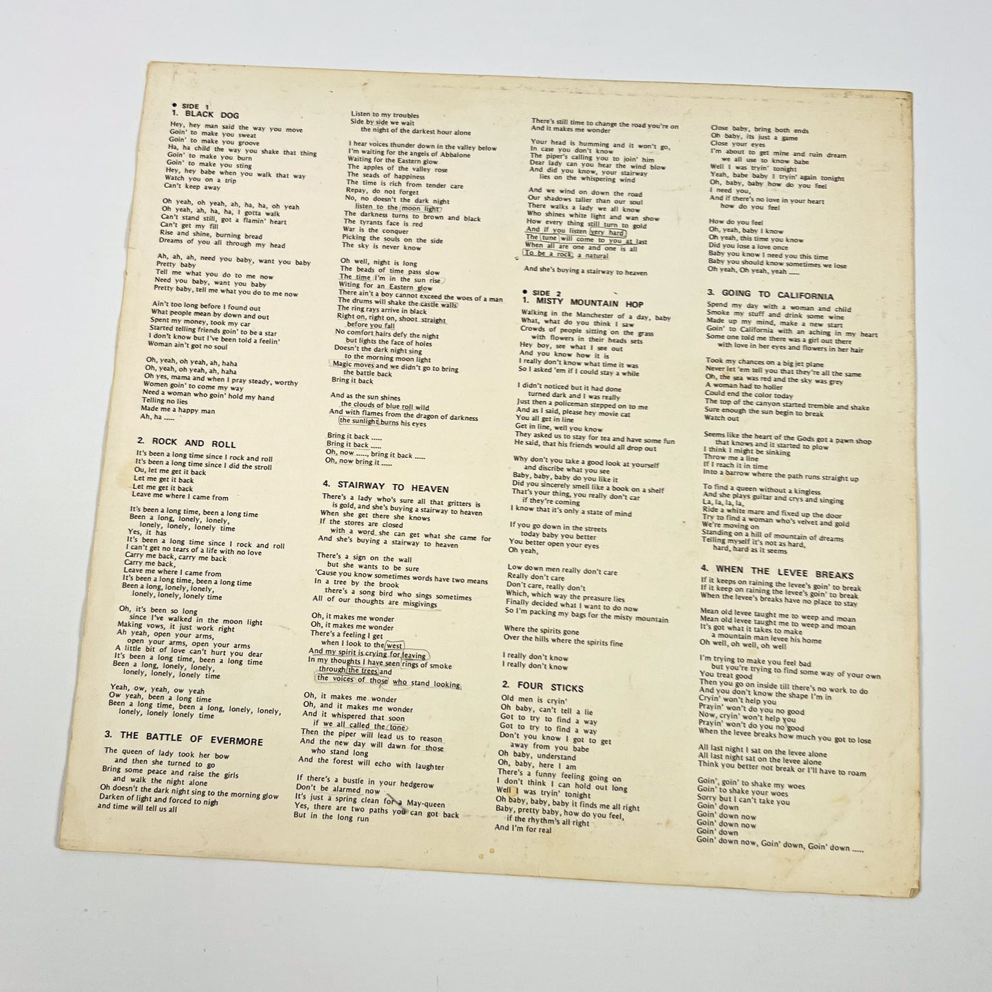 LED ZEPPELIN IV - 1ª Edizione Giapponese – Atlantic P-8166A 1971