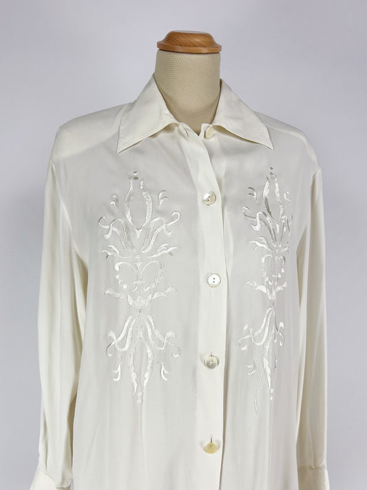 Camicia Ricamata in Seta anni '80