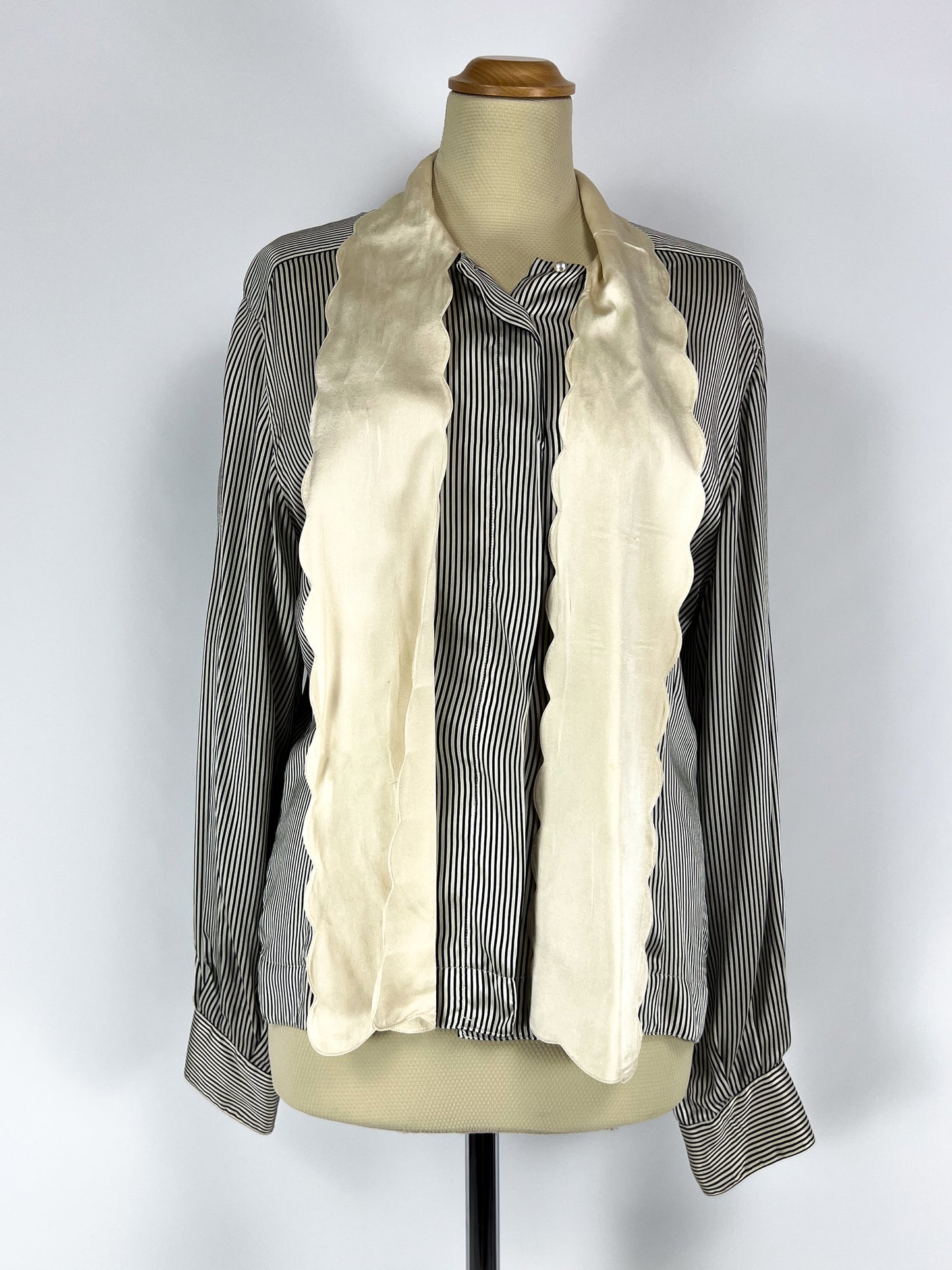 Camicia a Righe in Pura Seta anni '80