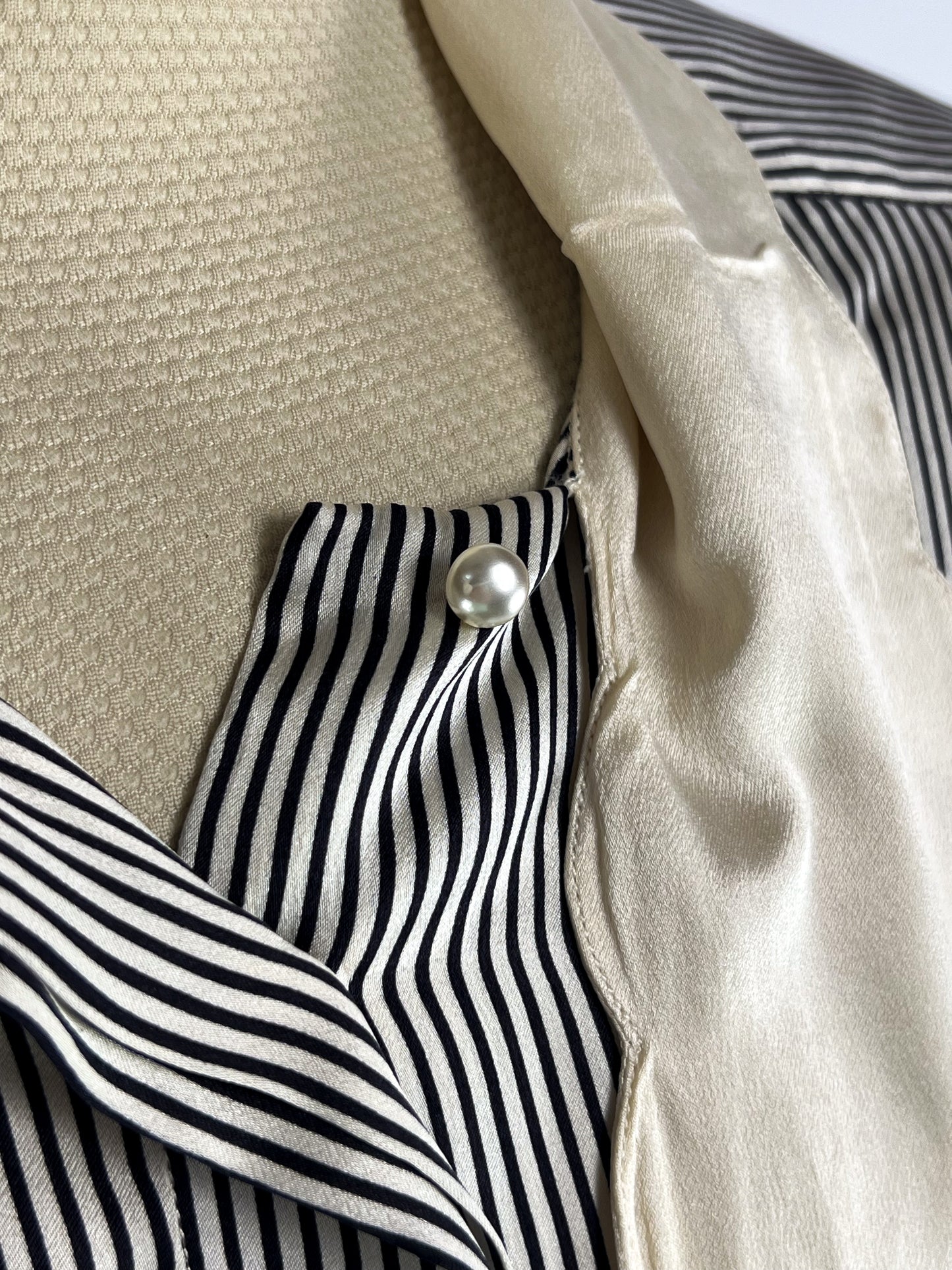 Camicia a Righe in Pura Seta anni '80