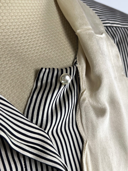 Camicia a Righe in Pura Seta anni '80