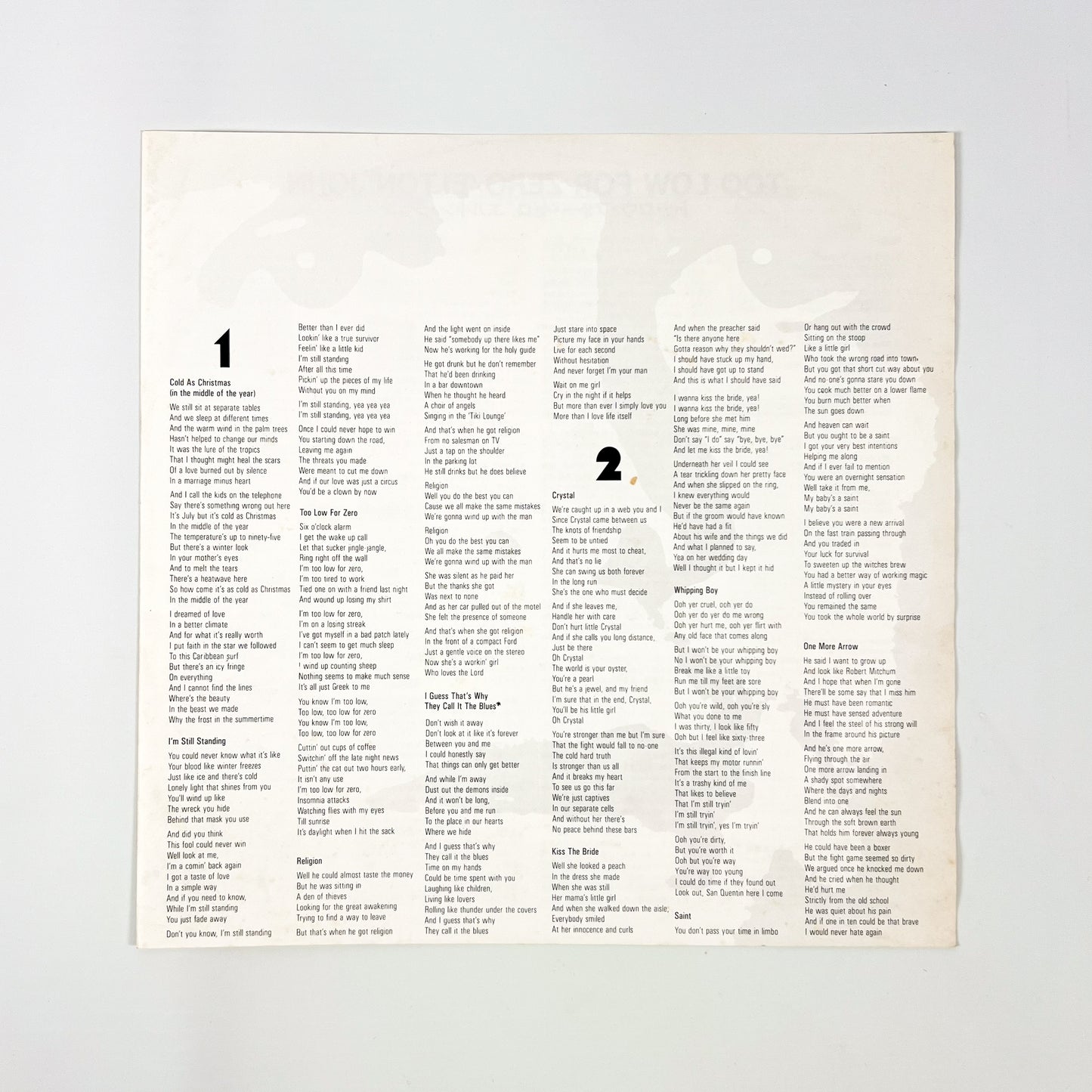 ELTON JOHN – Too Low For Zero 1ª Edizione Giapponese - Rocket Record Company 25PP-90 1983