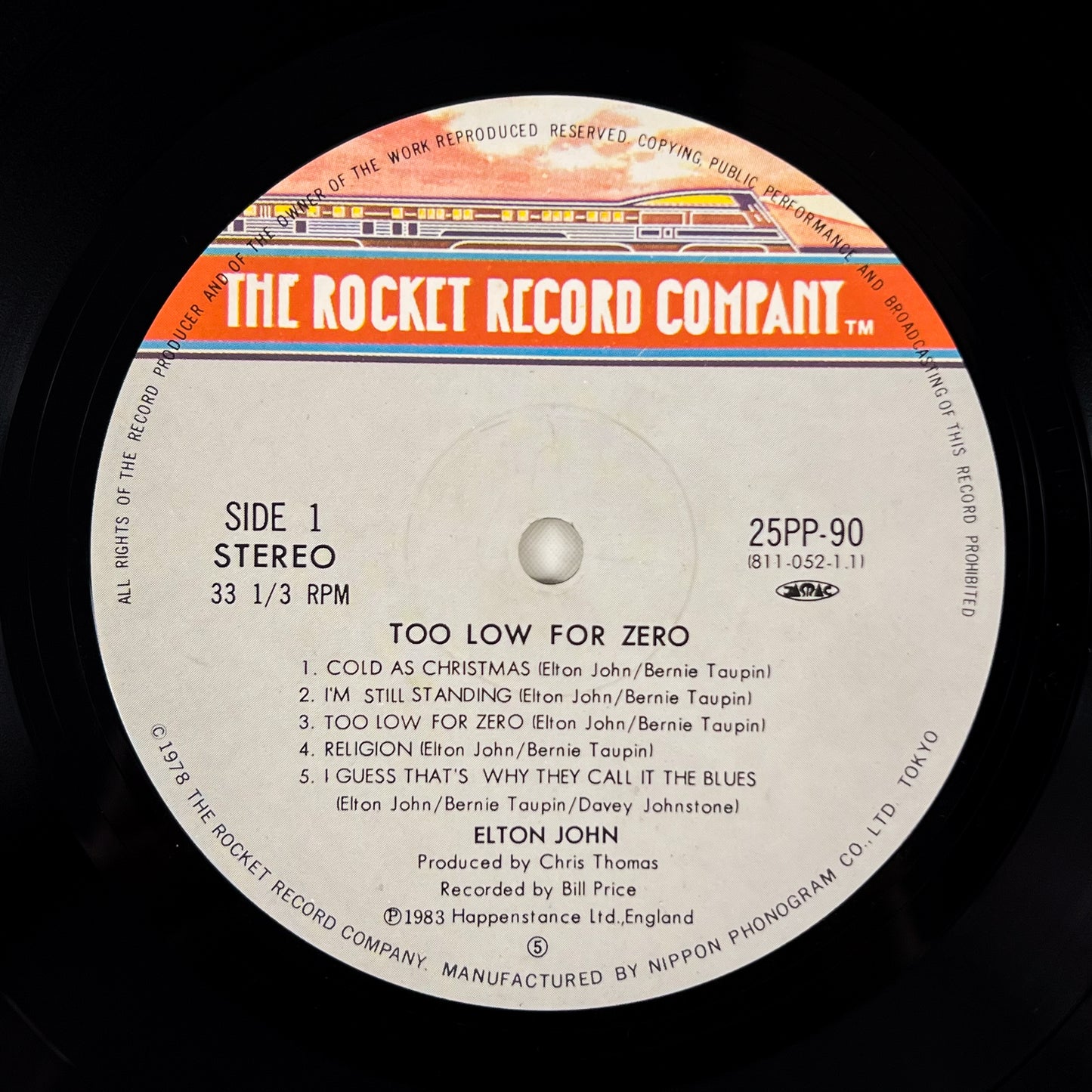 ELTON JOHN – Too Low For Zero 1ª Edizione Giapponese - Rocket Record Company 25PP-90 1983